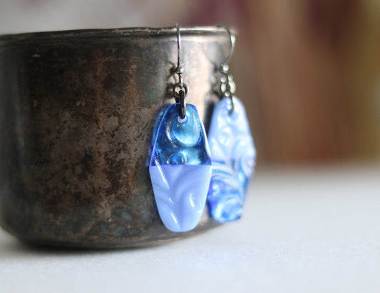 Pressed Glass Drop Earrings