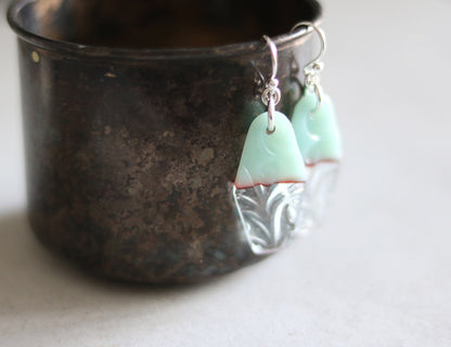 Pressed Glass Drop Earrings