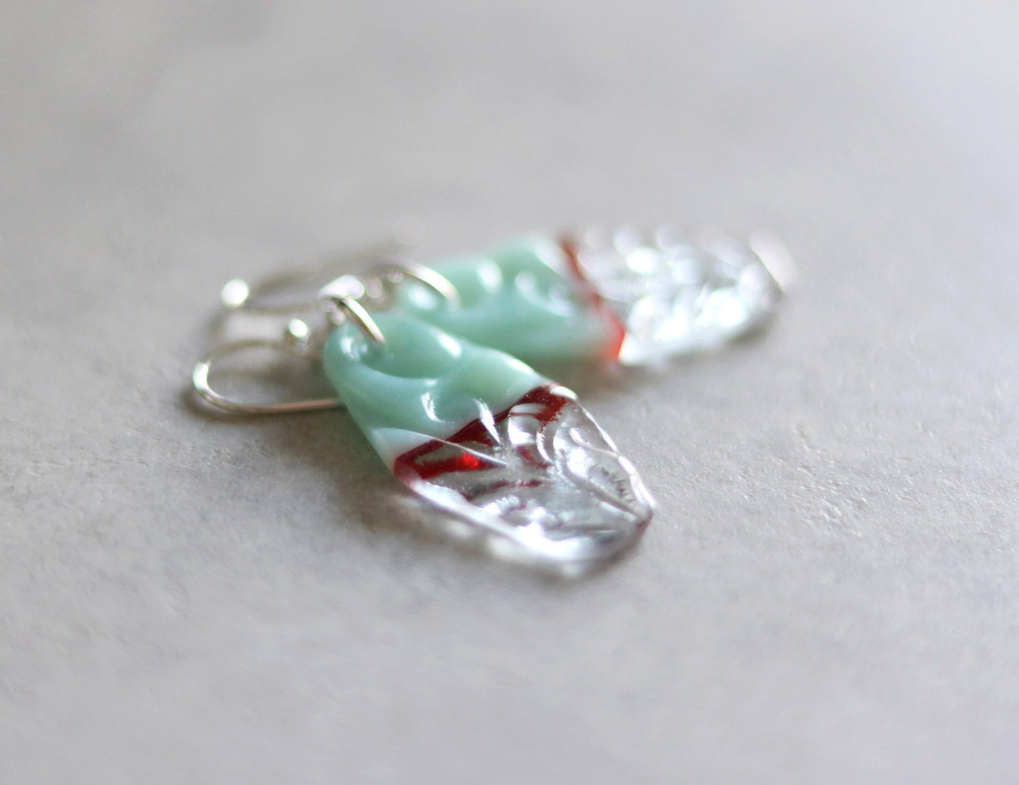 Pressed Glass Drop Earrings