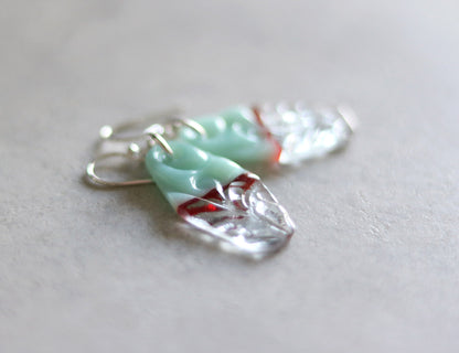 Pressed Glass Drop Earrings