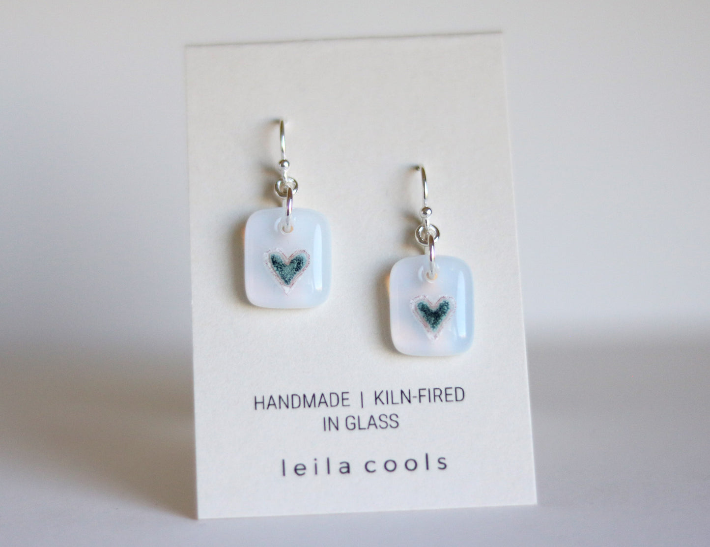 Heart Earrings - White