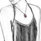 Illustration of a model wearing a pendant necklace as a size guide