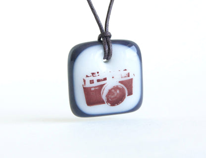 35mm black and white film camera necklace 
