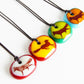 Limited batch of colourful glass fox necklaces