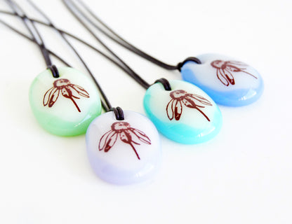 Limited batch of colourful wildflower butterfly necklaces