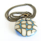 big bold statement pendant necklace in antiqued colours on chunky brass chain
