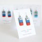 Colour Block Earrings - Red Blue