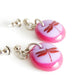 cute pink dragonfly drop earrings