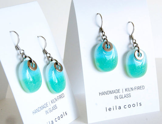 Aqua Bubble Drop Earrings