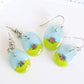 Bubble Dot Earrings - Pale Blue and Light Olive