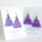 periwinkle blue and fuchsia drop earrings