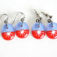 Silver Star Earrings - Periwinkle and Red