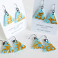 small batch artisan earrings in pale aqua and gold