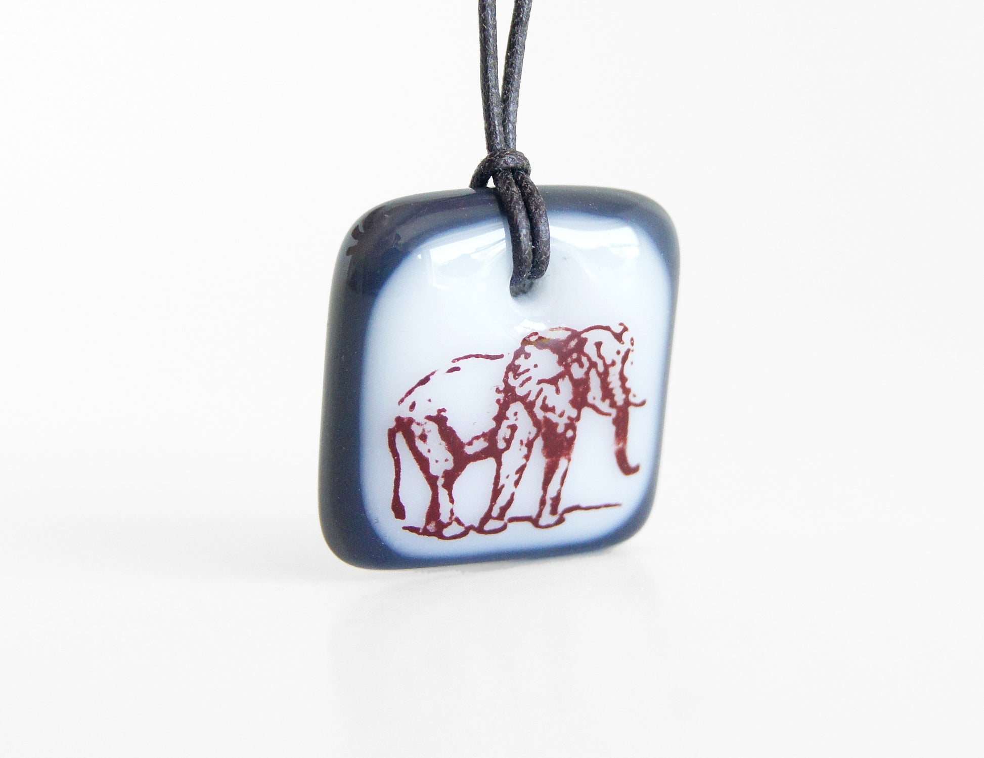 Elephant pendant necklace by Leila Cools. 
