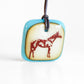 Equestrian Necklace in vintage turquoise and caramel colours. 