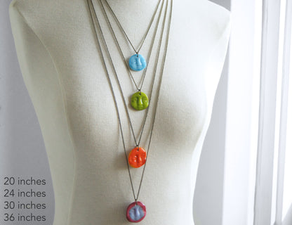 Calm Face Necklaces Pink Red Orange Purple Moon Sun Pendants