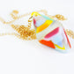 colorful art glass pendant necklace