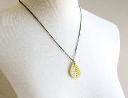 Leaf Necklace with Gold