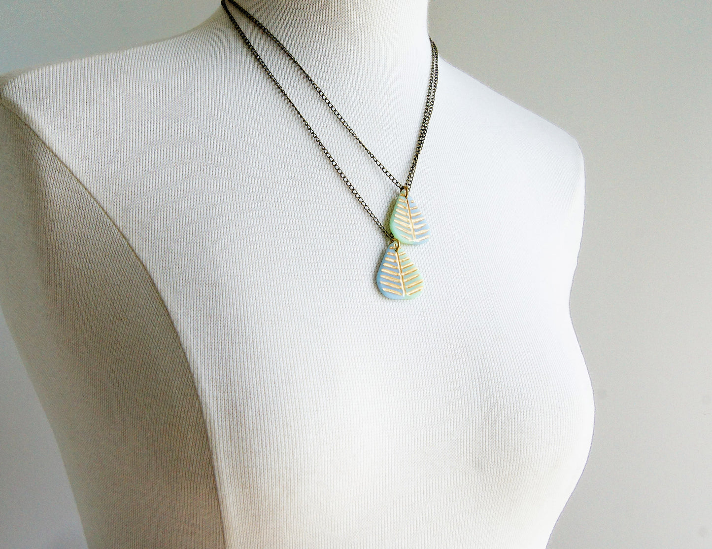 Leaf Necklace with Gold