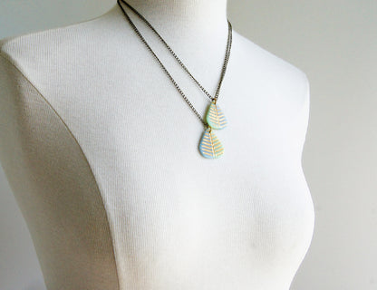 Leaf Necklace with Gold