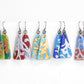 limited batch of colorful press glass earrings