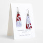 artisan earrings dark red and lavender with silver