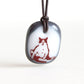 Black and white Funny Cat necklace. 