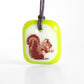 Squirrel pendant necklace in spring green