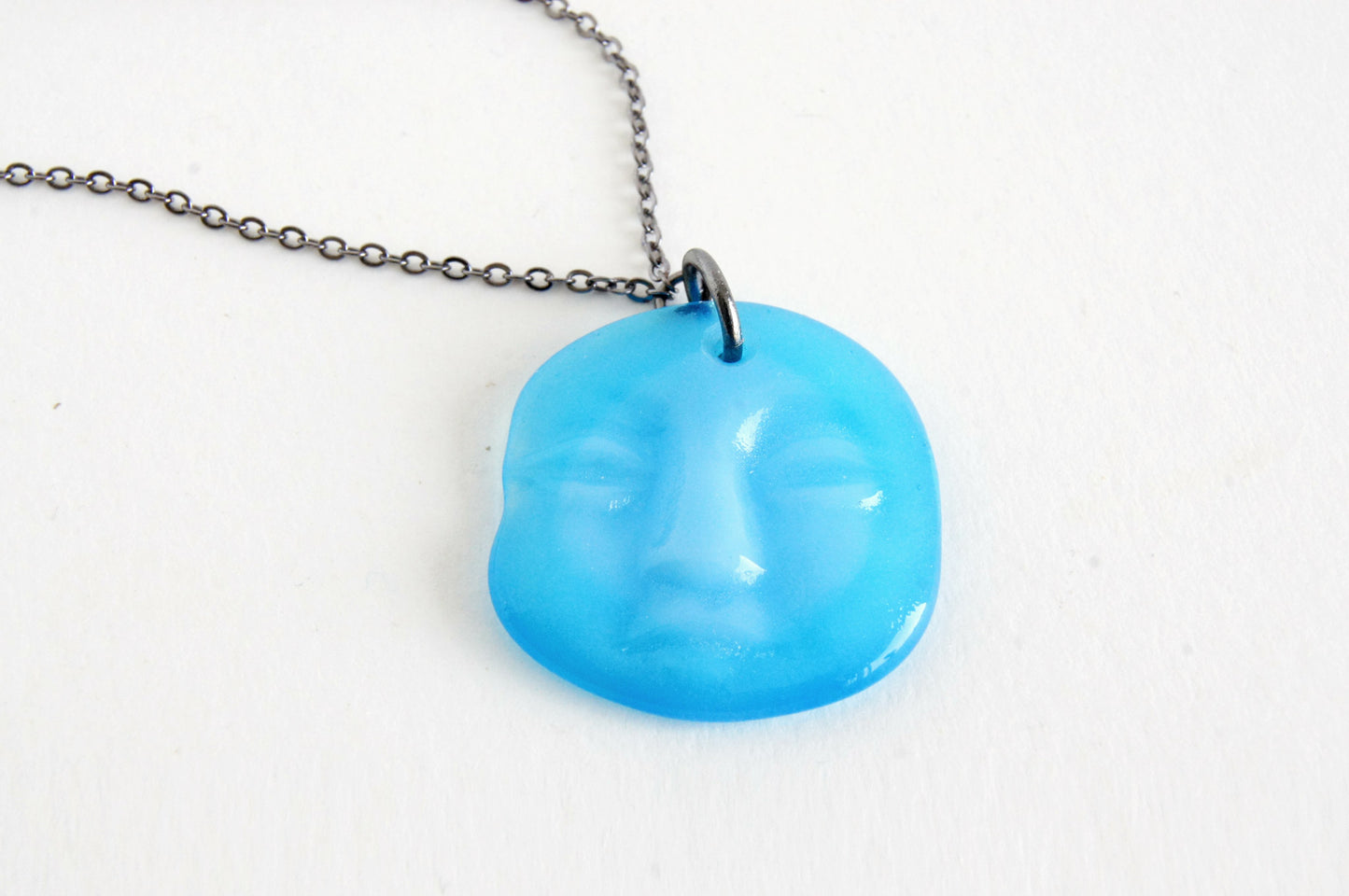 Calm Face Necklace Aquamarine