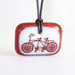 Red Tandem bicycle pendant necklace
