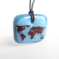 Geography jewelry with world map. 