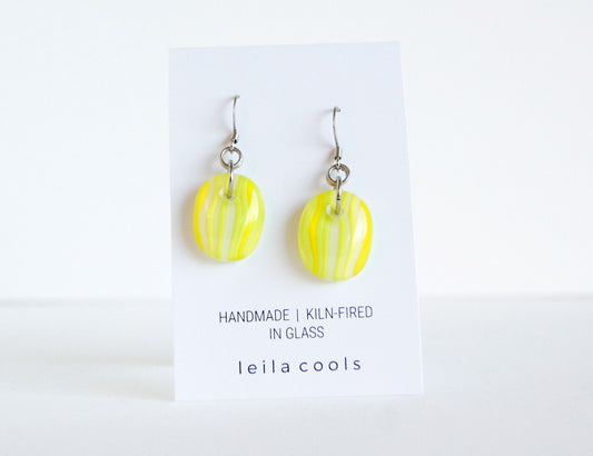 colourful sunny yellow and chartreuse drop earrings